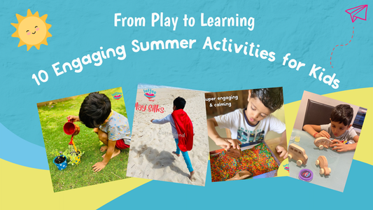 A group of happy children engaging in fun and educational summer activities, including outdoor play, arts and crafts, and STEM learning.