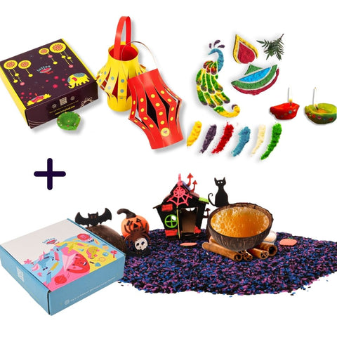 Diwali & Halloween Combo Kit | 2 - 8 year old | Double the Festive Fun for Kids | Spooky, sparkly advneture