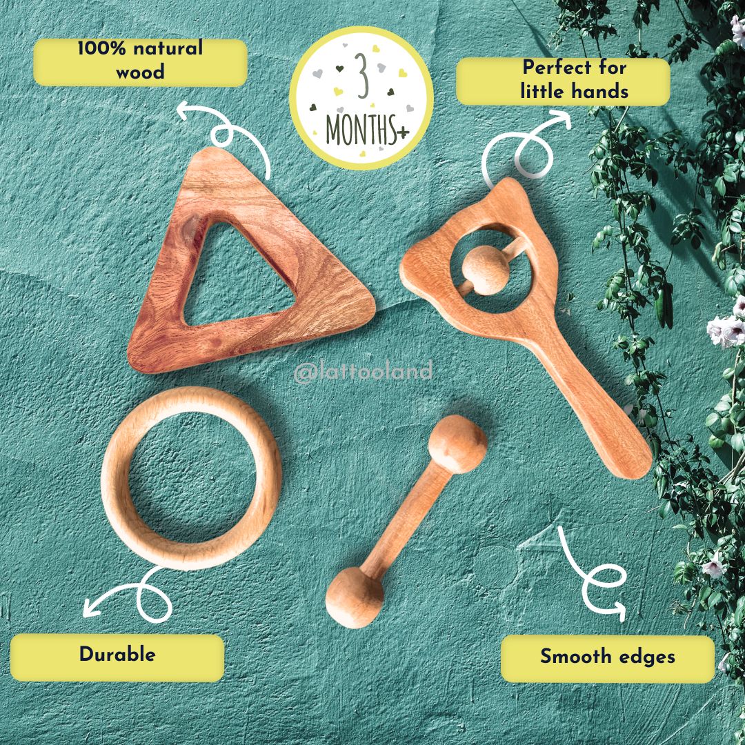 Wooden Teether Neem soothers for baby mouthing