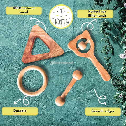 Wooden Teether Neem soothers for baby mouthing