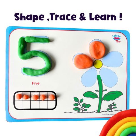 Alphabet,Number & Shape Playdough Educational Mats for Kids | Montessori Activity Set | Finger Tracing | Early Learning