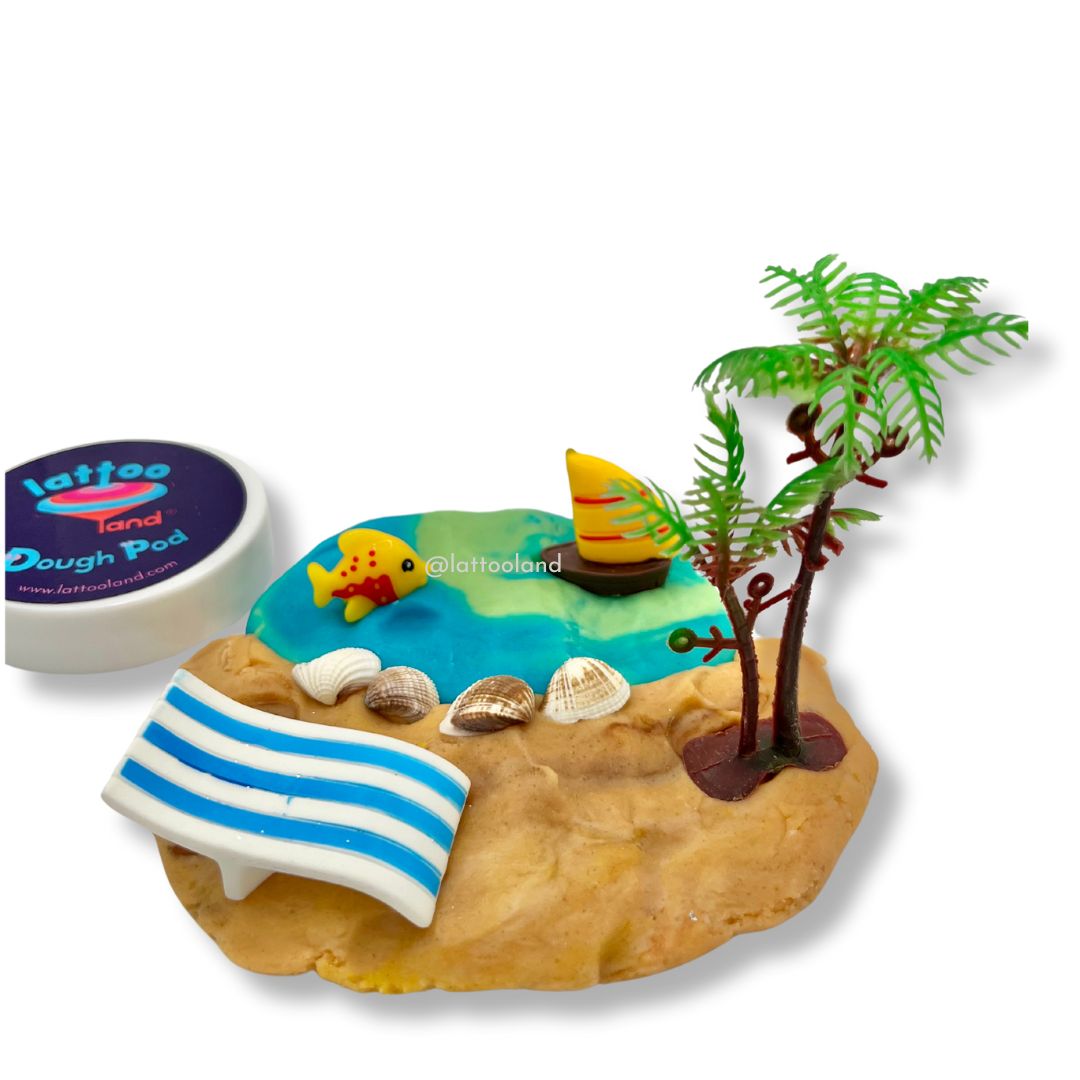 Best Beach Theme Play Dough Jar, designed as a fun birthday return gift for kids, featuring colorful dough pods that inspire creative play and imaginative beach-themed activities.