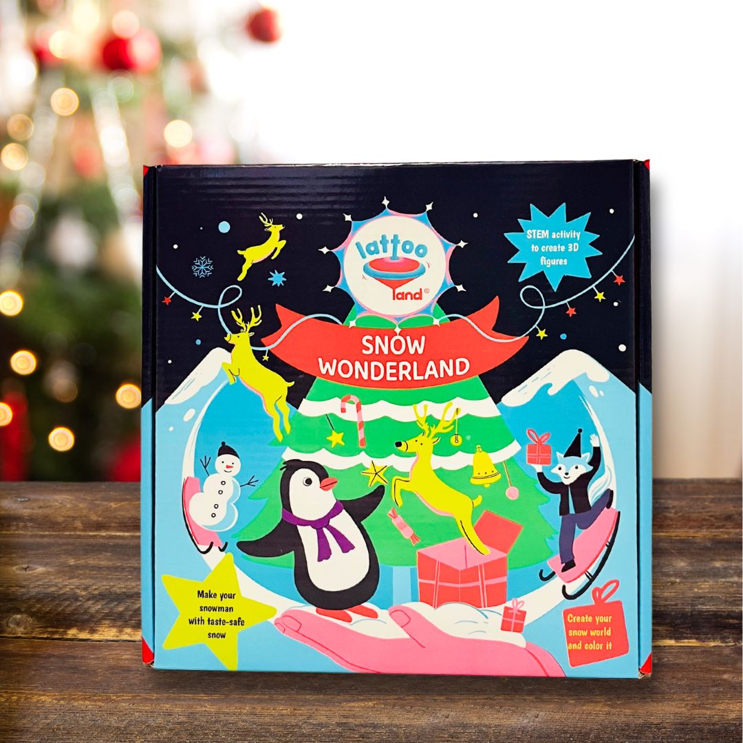 A comprehensive winter wonderland play set featuring snow play materials, creative activities, and holiday-themed sensory toys