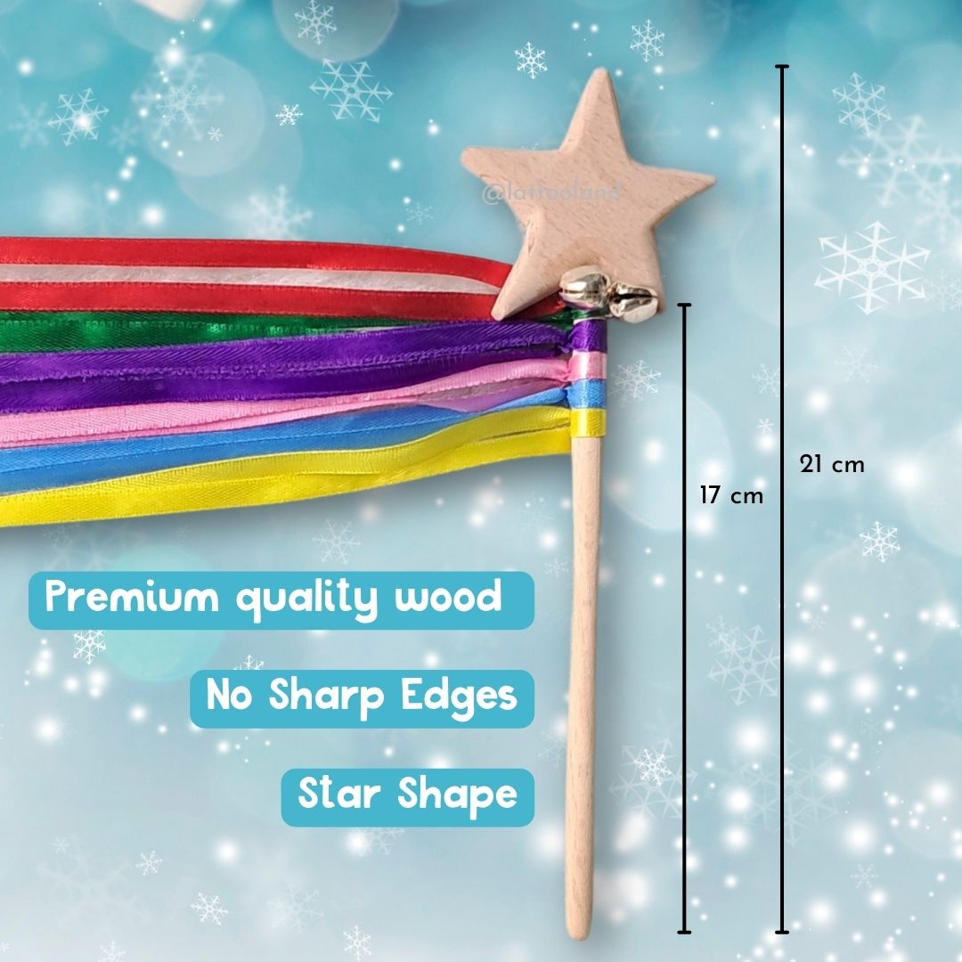 A wooden fairy wand toy designed for kids to enjoy magical play and endless creativity. Fairy wands for girls toys for girls and boys