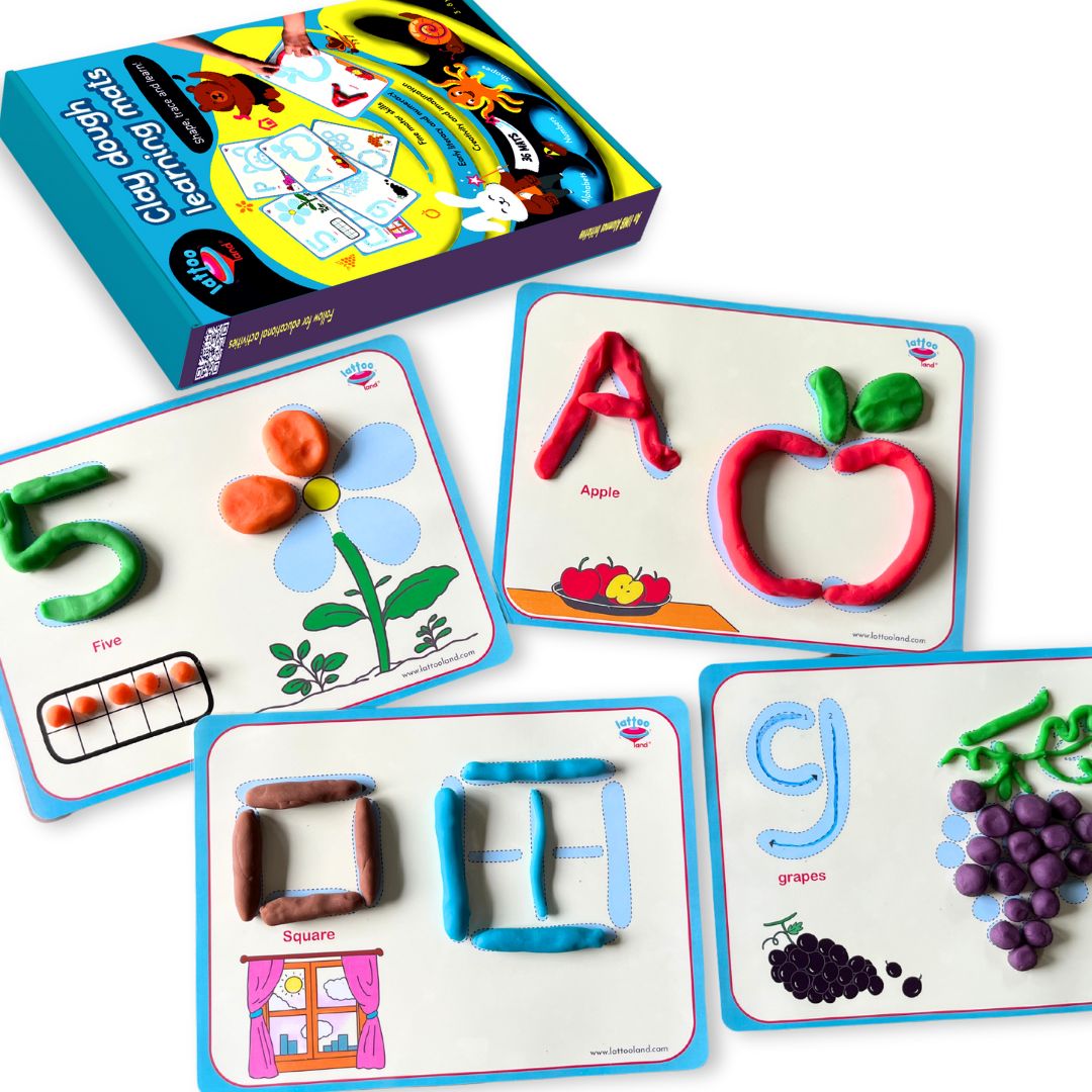 Montessori-inspired Alphabet, Number, and Shape Playdough Mats for Kids – Educational and Hands-on Learning Tools for Preschoolers and Toddlers