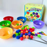 Rainbow Sorting Activity Set | Tong, Cups, Pompoms | Grasp, Sort, Count, Play