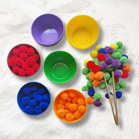 Rainbow Sorting Activity Toys featuring vibrant, colorful pieces for toddlers and kids to sort, stack, and organize. Ideal for developing fine motor skills, color recognition, and early learning through fun, hands-on play.sorting toys for kids toddlers