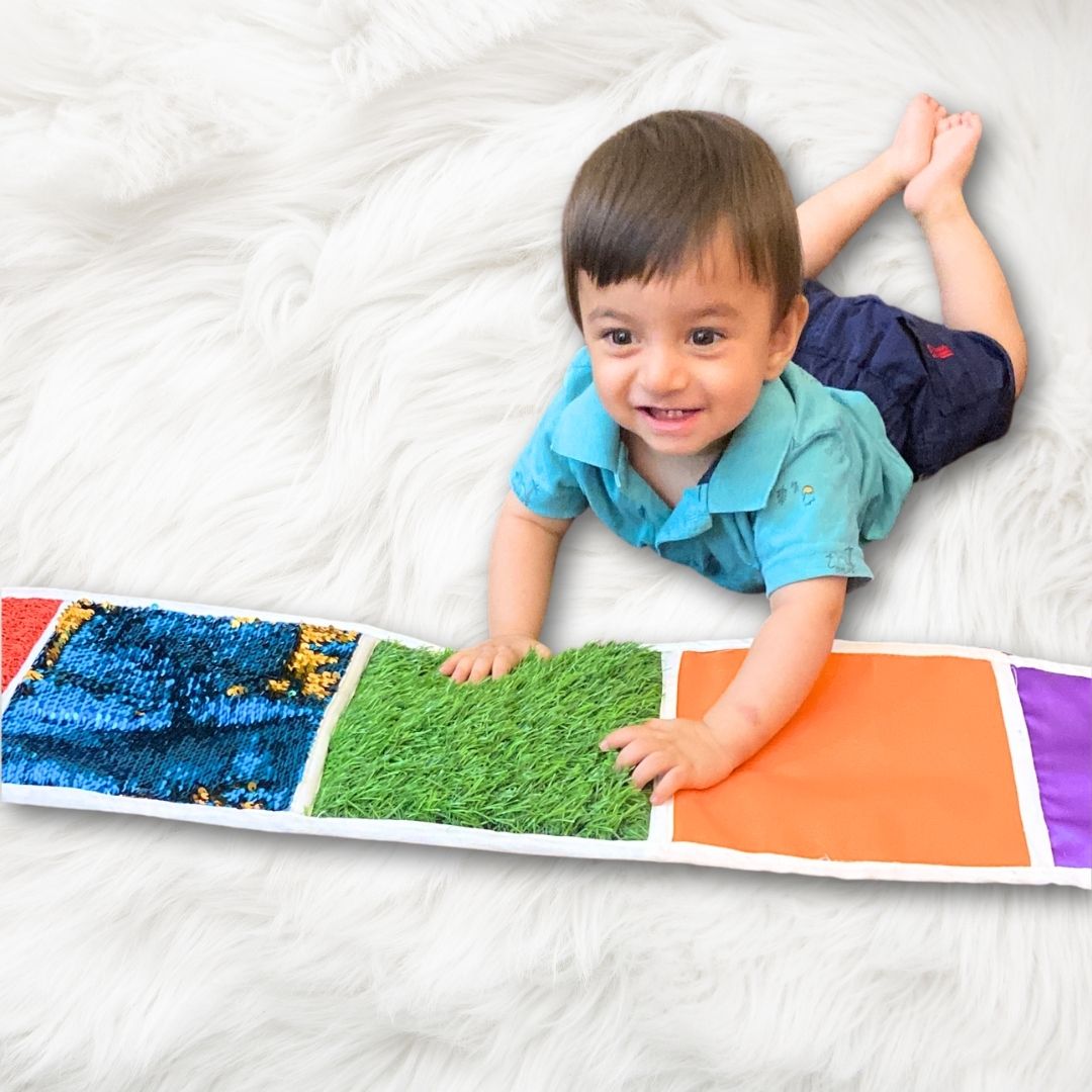 Soft, engaging sensory play mats for babies and toddlers, designed to stimulate touch and motor skills through interactive textures and colors