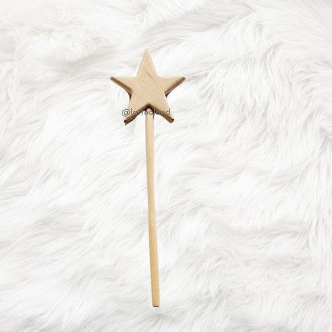 Wooden wizard wand toy, perfect for magical adventures and imaginative play. Star wand for girls