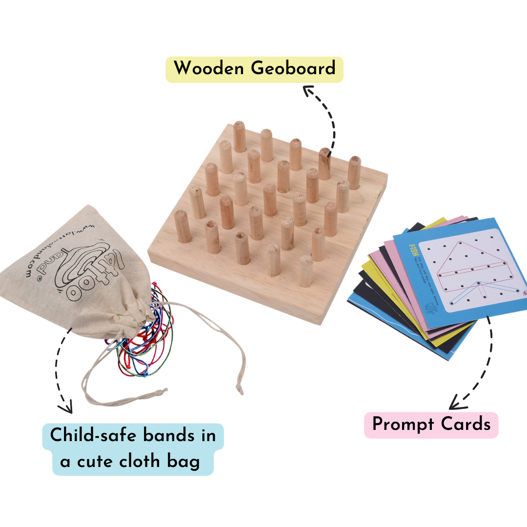 Geoboard for creative learning play, perfect for educational activities at home or school.