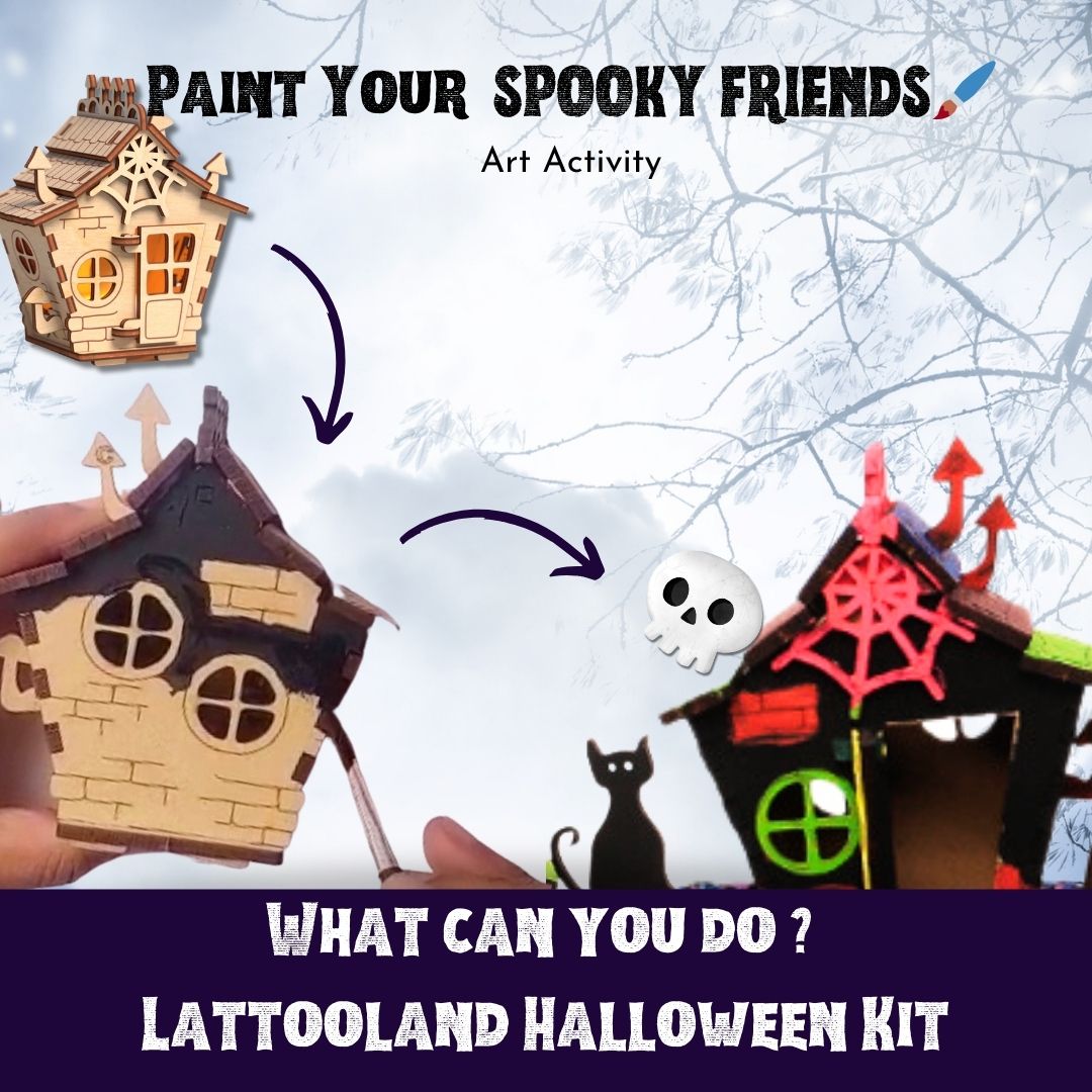 Halloween activity kit for kids with exciting and spooky-themed crafts and games.