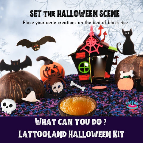 Spooky accessories in the Halloween kit, perfect for imaginative play and crafting.