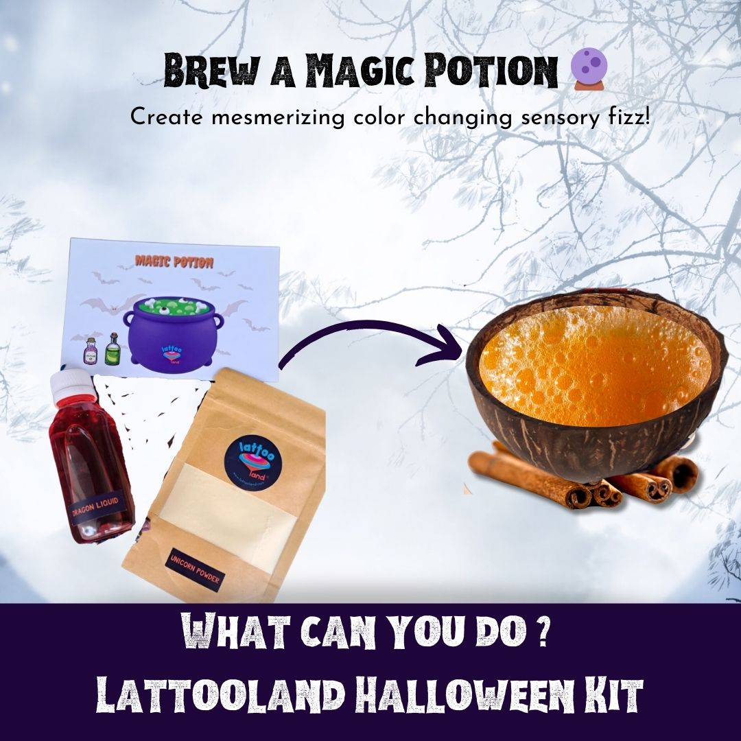 Halloween-themed kids party activity set with crafts and creative fun.