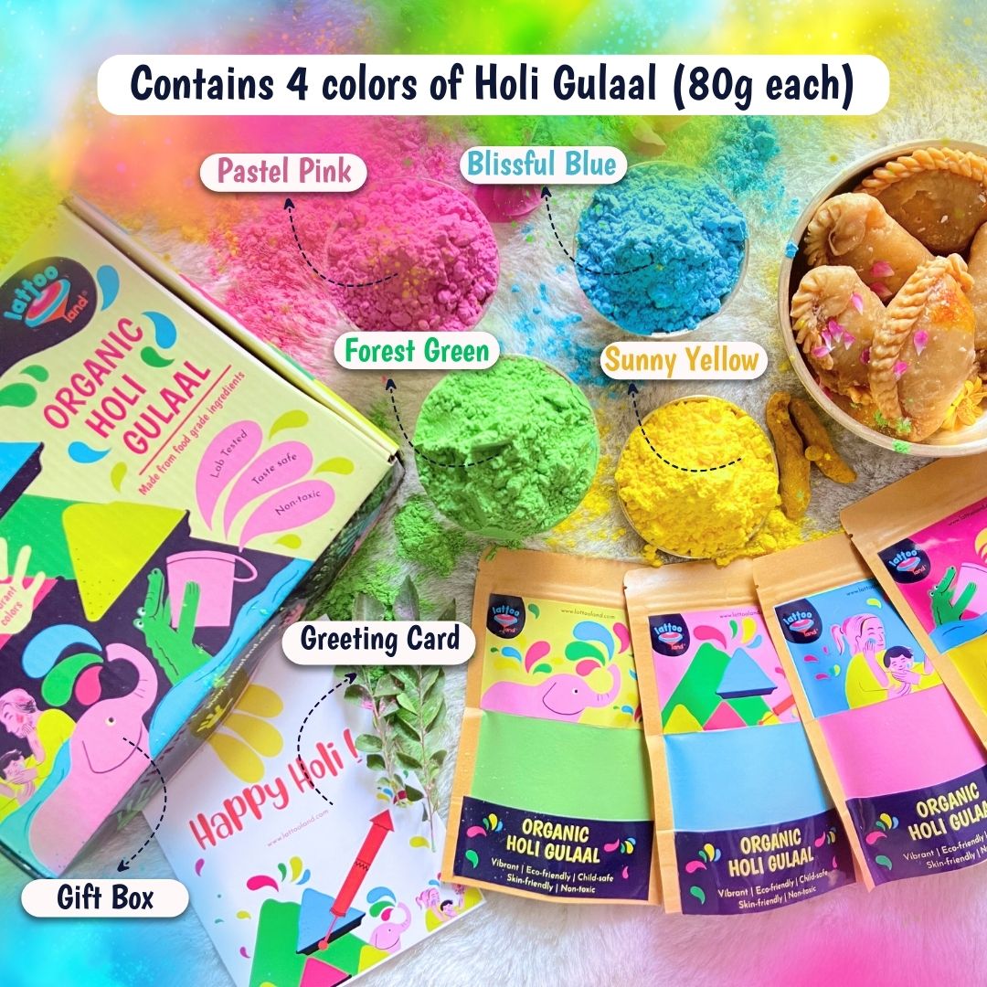 Herbal Holi powder - Vibrant, non-toxic, and skin-friendly gulal for traditional Indian festivals