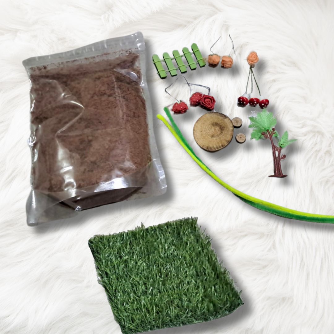 Educational dirt and sand construction toy for sensory bin play for kids.