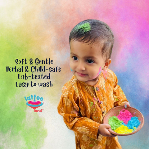 Safe Holi colors for kids - Gentle, chemical-free organic gulal for a worry-free celebration