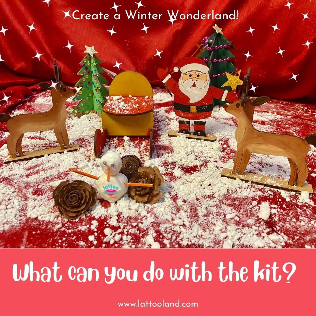 A comprehensive winter wonderland play set featuring snow play materials, creative activities, and holiday-themed sensory toys