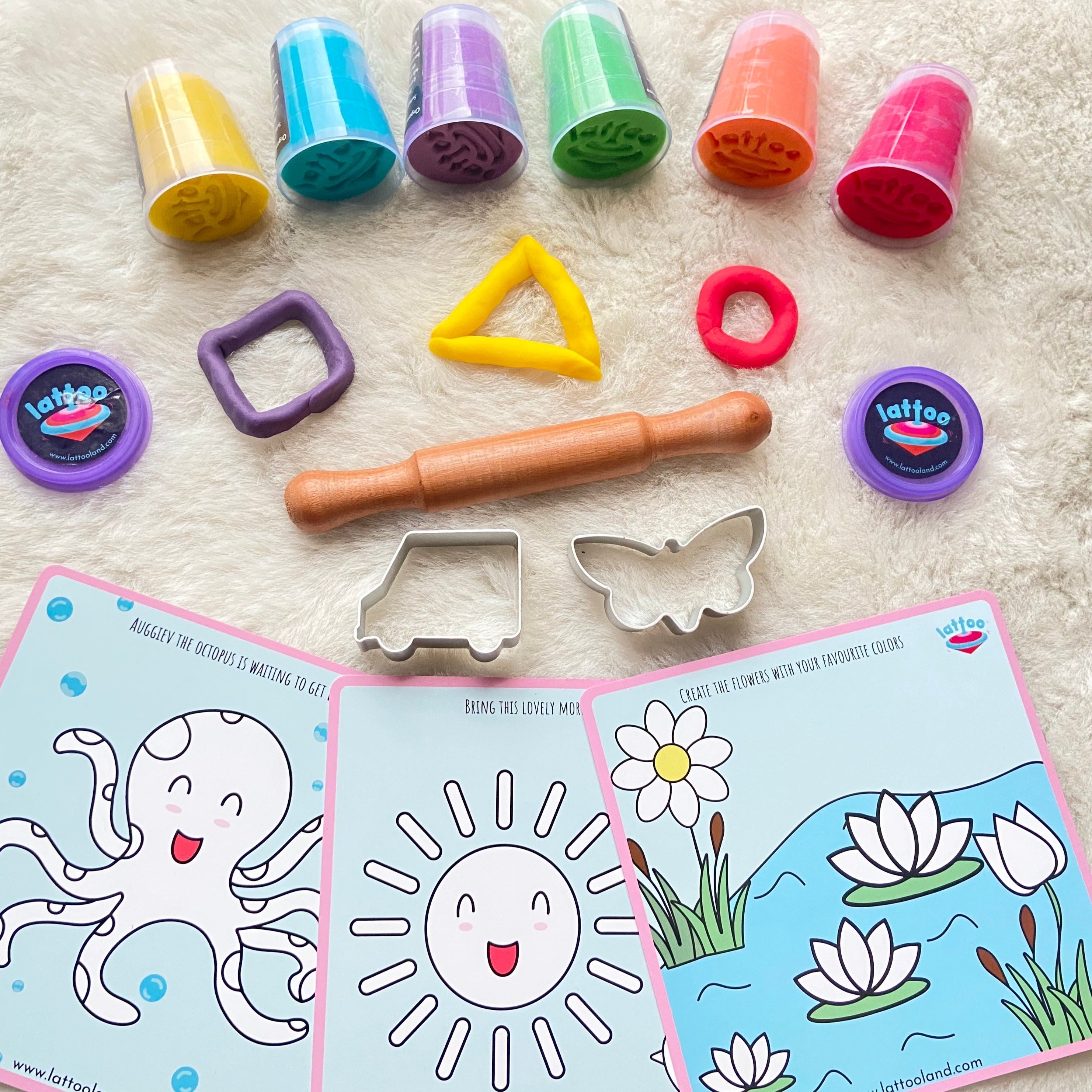 Dough Kit for Kids with 3 Tools 3 Mats Clay Dough Set Lattooland