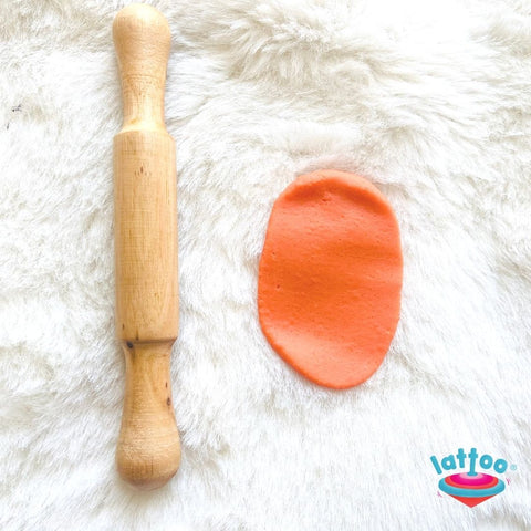 Plain rolling pin for kids, perfect for play dough and crafting activities. Plain rolling pin for kids to knead dough and fine motor skills development 